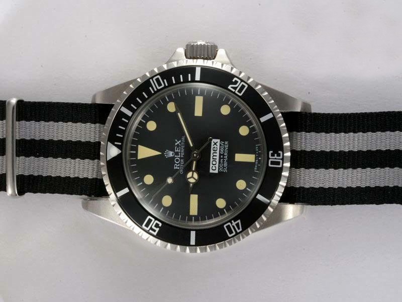 Rolex Submariner Black Dial And Bezel-Nylon Strap Vintage Edition Montre Rolex Submariner Black Dial And Bezel-Nylon Strap Vintage Edition Montre