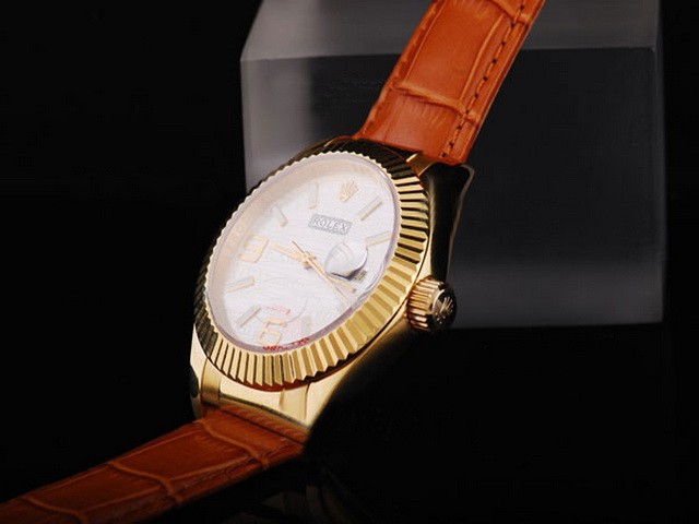 Rolex New White Dial-Leather Strap Montre Rolex New White Dial-Leather Strap Montre