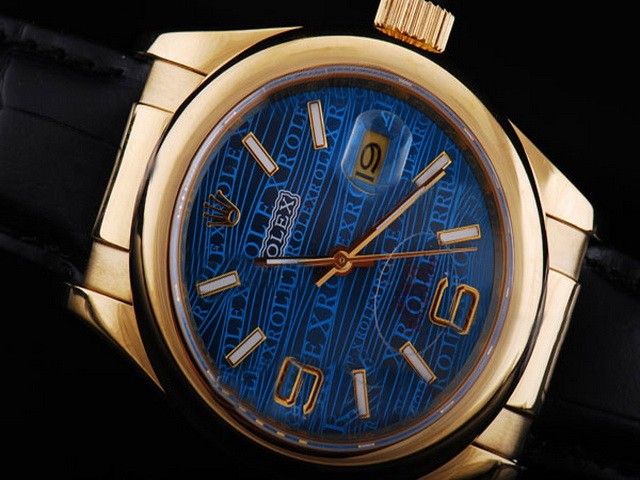 Rolex New Ocean Bule Dial-Black Leather Strap Montre Rolex New Ocean Bule Dial-Black Leather Strap Montre