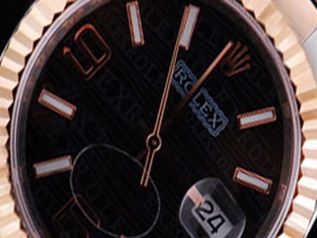 Rolex New Rose Gold Case And Black Dial Montre