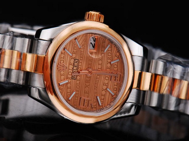 Rolex New Rose Gold Bezel And Rose Gold Dial-Small Calendar--Lady-Size Montre