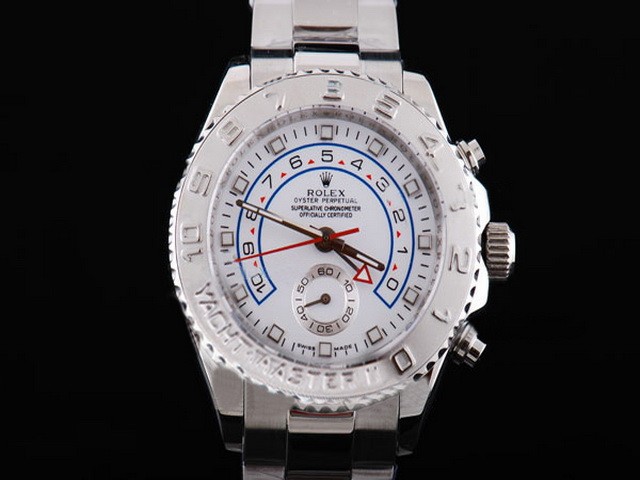 Rolex Yacht-Master White Dial And Diamond Marking-White Case-ssbAnd strap Montre