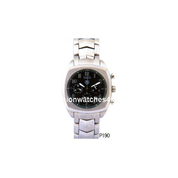 Réplique Réplique Réplique Tag Heuer Calibre 36 Monza Cadran noir SS bande HOA190 Montres