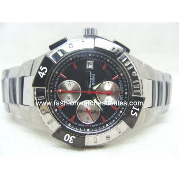 Réplique Seiko Chronograph Alarm Coutura Noire Mens Watch SNA460