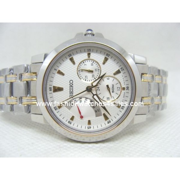 Réplique Seiko Le Grand Sport Rétrograde Jour / Date à deux tons en acier Mens Watch SNT002