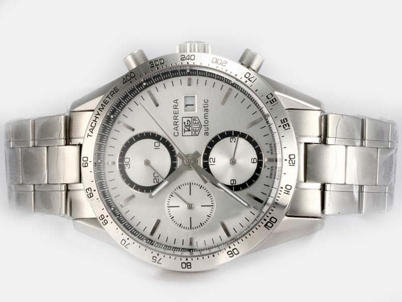Tag Heuer Carrera Chronograph Silver Dial-New Version Montre Tag Heuer Carrera Chronograph Silver Dial-New Version Montre