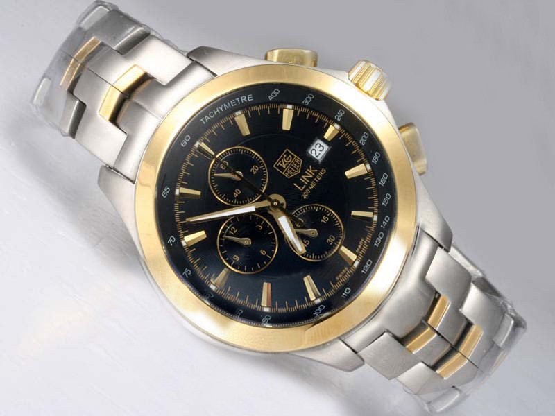 Tag Heuer Link Black Dial Same Chassis As 7750-High Quality Montre Tag Heuer Link Black Dial Same Chassis As 7750-High Quality Montre