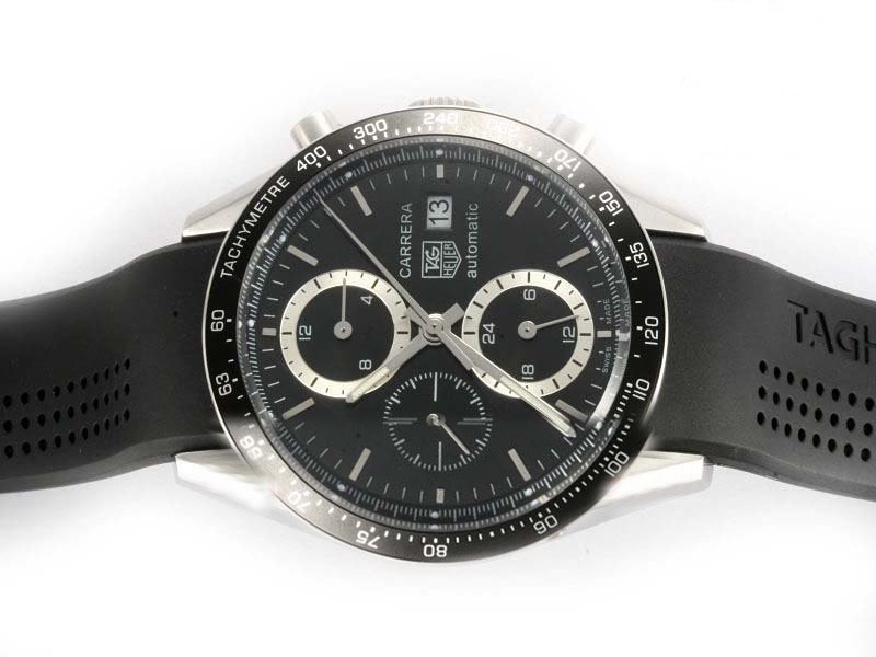Tag Heuer Carrera Chronograph Black Dial-Deployment Buckle Same Chassis As 7750-High Quality Montre