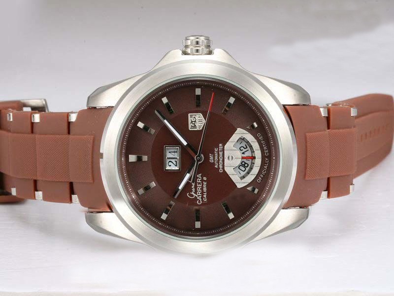Tag Heuer Carrera Brown Dial And Rubber Strap Montre