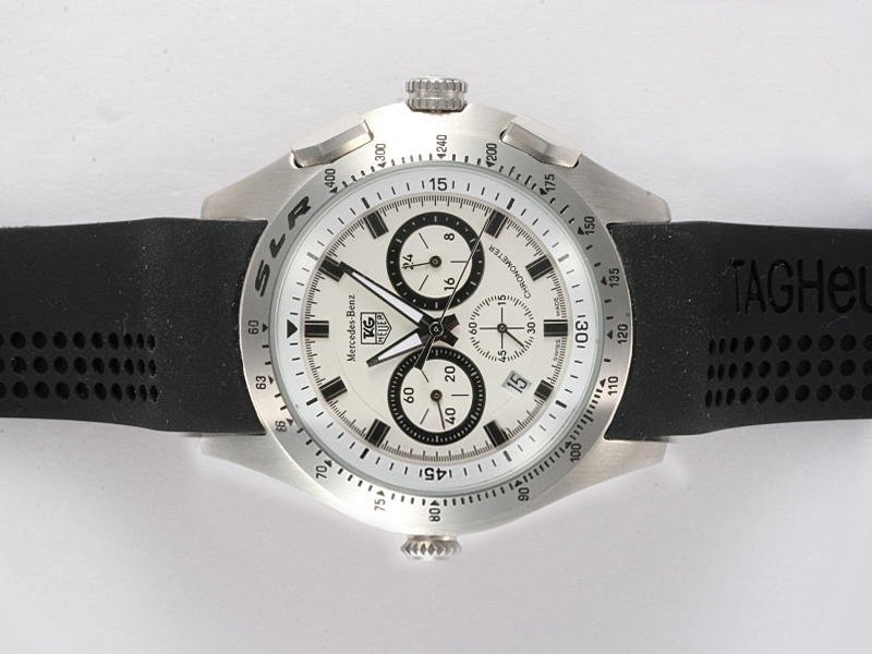 Tag Heuer Mercedes-Benz White Dial-Rubber Strap Montre Tag Heuer Mercedes-Benz White Dial-Rubber Strap Montre