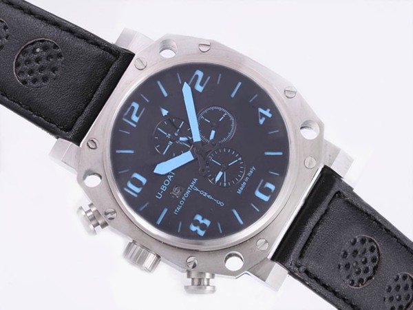 U-Boat Thousands of Feet Black Dial-Blue Marking Montre U-Boat Thousands of Feet Black Dial-Blue Marking Montre