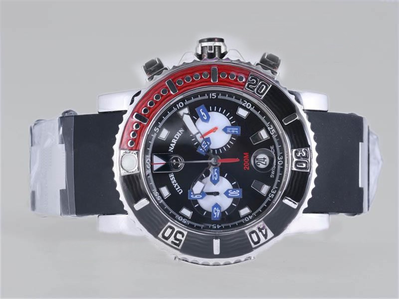 Ulysse Nardin Working Chronograph with Black Dial-Same Structure As 7750 Version-High Quality Montre