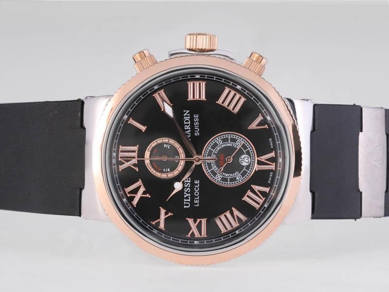 Ulysse Nardin Working Chronograph Two Tone Case with Black Dial Montre