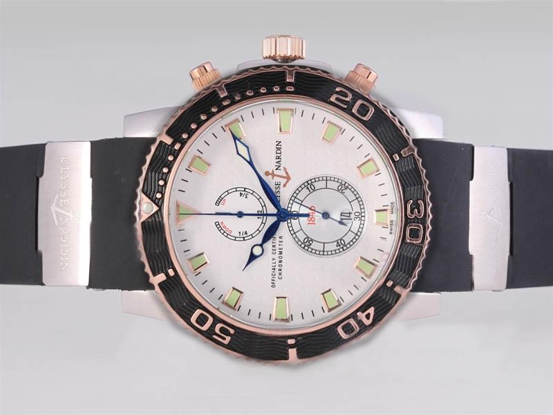 Ulysse Nardin Working Chronograph Two Tone Case with White Dial Montre