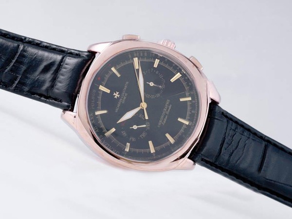Vacheron Constantin Chronograph Automatic Rose Gold Case with Black Dial Montre