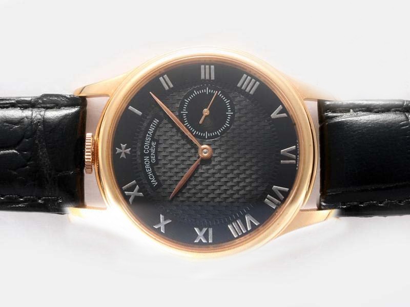 Vacheron Constantin Manual Winding Gold Case with Black Dial Montre
