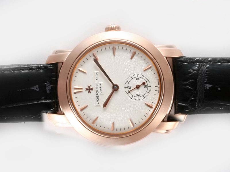Vacheron Constantin Manual Winding Rose Gold Case with White Dial Montre