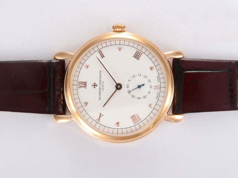 Vacheron Constantin Manual Winding Rose Gold with White Dial Montre Vacheron Constantin Manual Winding Rose Gold with White Dial Montre