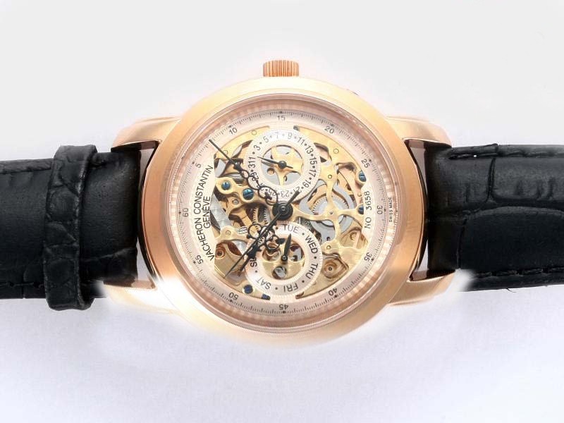 Vacheron Constantin Automatic Gold Case with Skeleton Dial Montre