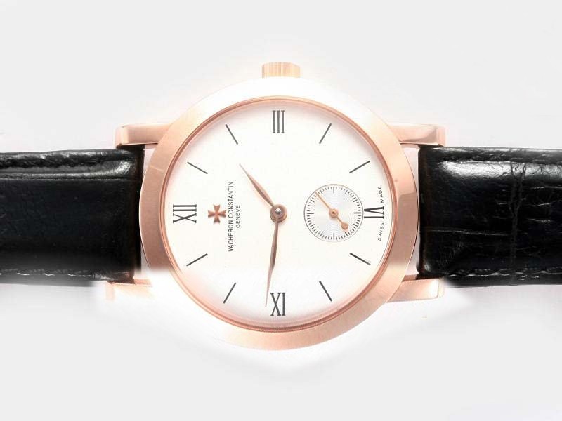 Vacheron Constantin Manual Winding Gold Case with White Dial Montre