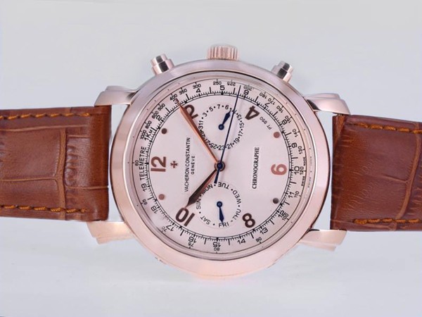 Vacheron Constantin Chronograph Automatic Rose Gold Case with Champagne Dial Montre