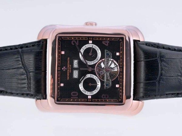 Vacheron Constantin Chronograph Automatic Rose Gold Case with Black Dial Montre