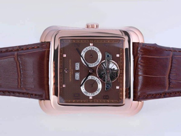 Vacheron Constantin Chronograph Automatic Rose Gold Case with Brown Dial Montre