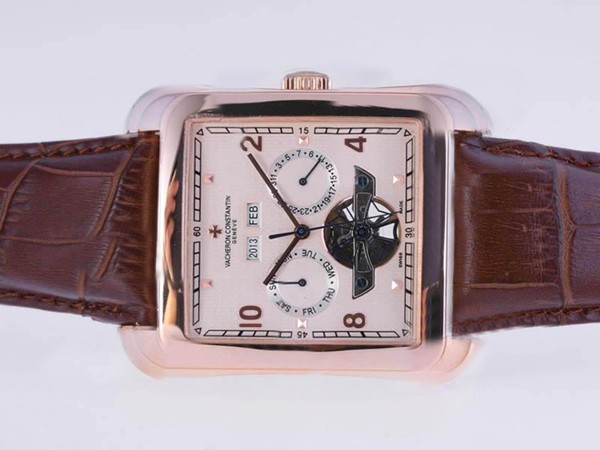 Vacheron Constantin Chronograph Automatic Rose Gold Case with Champagne Dial Montre