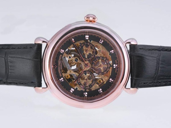 Vacheron Constantin Perpetual Calender with Rose Gold Case-Black Dial Montre