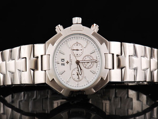 Vacheron Constantin Automatic Movement Silver Case with White Dial and Silver Stick Marker-Big Calendar Montre
