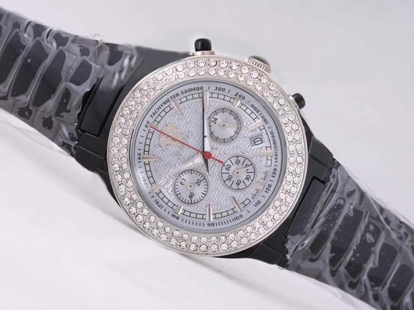 Versace Black Ceramic Coated Diamond Bezel with Gray Dial Montre