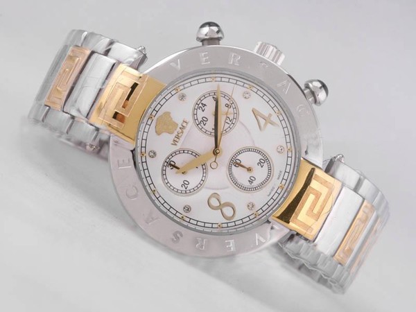 Versace Two Tone with White Dial Montre