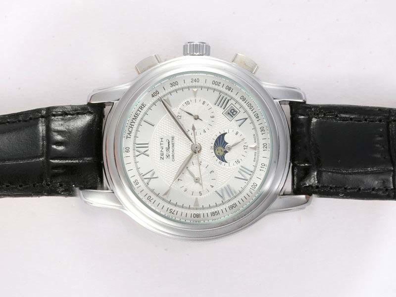 Zenith Automatic Moonphase with White Dial Montre
